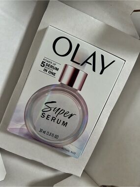 OLAY SUPER SERUM 1oz & DAILY EYE SERUM 0.45oz 5 BENEFITS IN ONE SMOOTH WRINKLE